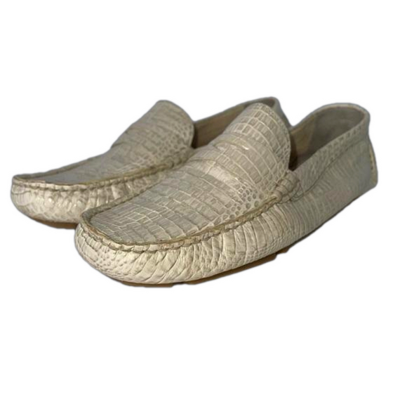 Cole Haan Shoes - Cole Haan Trillby driving Moccasin penny loafer Leather Crocodile 8 white chic